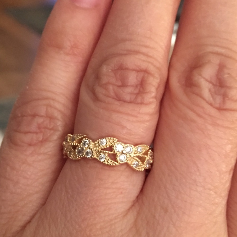 18K gold plated CZ sterling silver Sam & Co ring - Picture 3 of 12